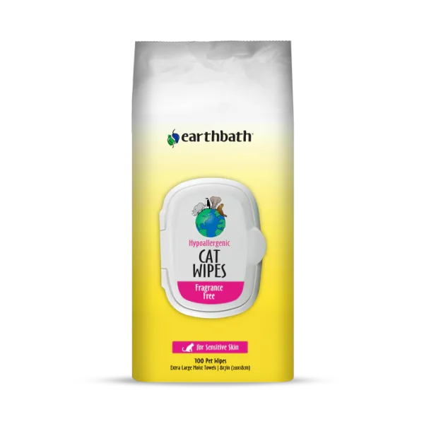 Earthbath - Grooming Wipes - Hypoallergenic - Fragrance Free - Cat - 100ct