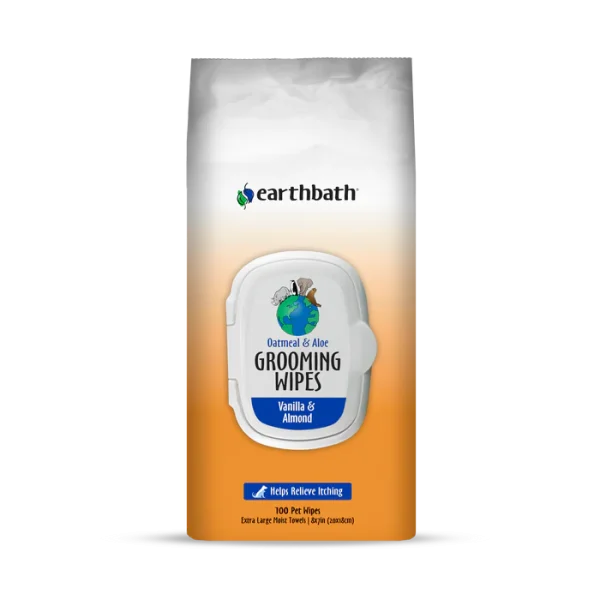 Earthbath - Grooming Wipes - Oatmeal & Aloe - Vanilla & Almond - 100ct